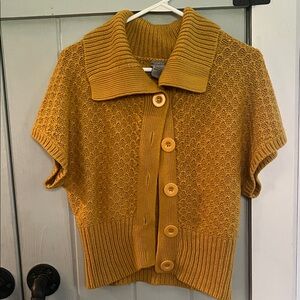 Daytrip Mustard Short-Sleeve Button Front Cardigan